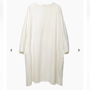 Black Crane Painter’s Dress in cream